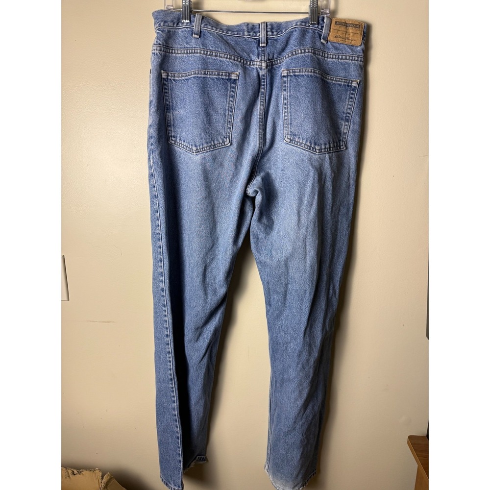 Vintage Eddie Bauer Medium Wash Jeans Mens 36x32 Denim Blue Straight Relaxed - Picture 3 of 6